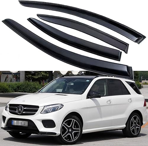 SHIBIDEBAOHUA Viseras de ventana, deflectores de ventilación, protectores de lluvia compatibles con Mercedes-Benz GLE-Class GLE350 GLE400 GLE43
