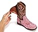 Kkdom Cowgirl Cowboy Boots for Girls Boys Kids Fashion Glitter Square Toe Western Boots Pink US Size 3 M Big Kid