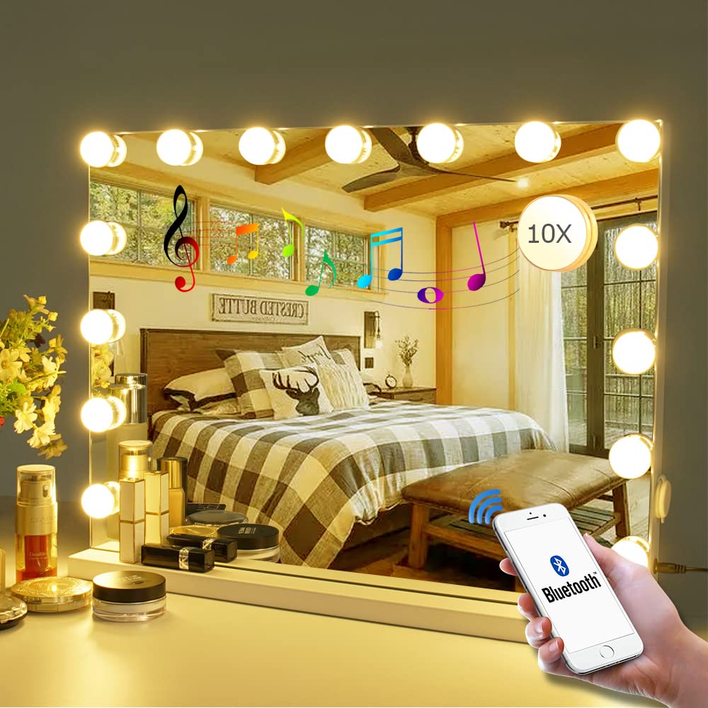 YJJHome Vanity Mirror with Lights,10X Magnification,Large