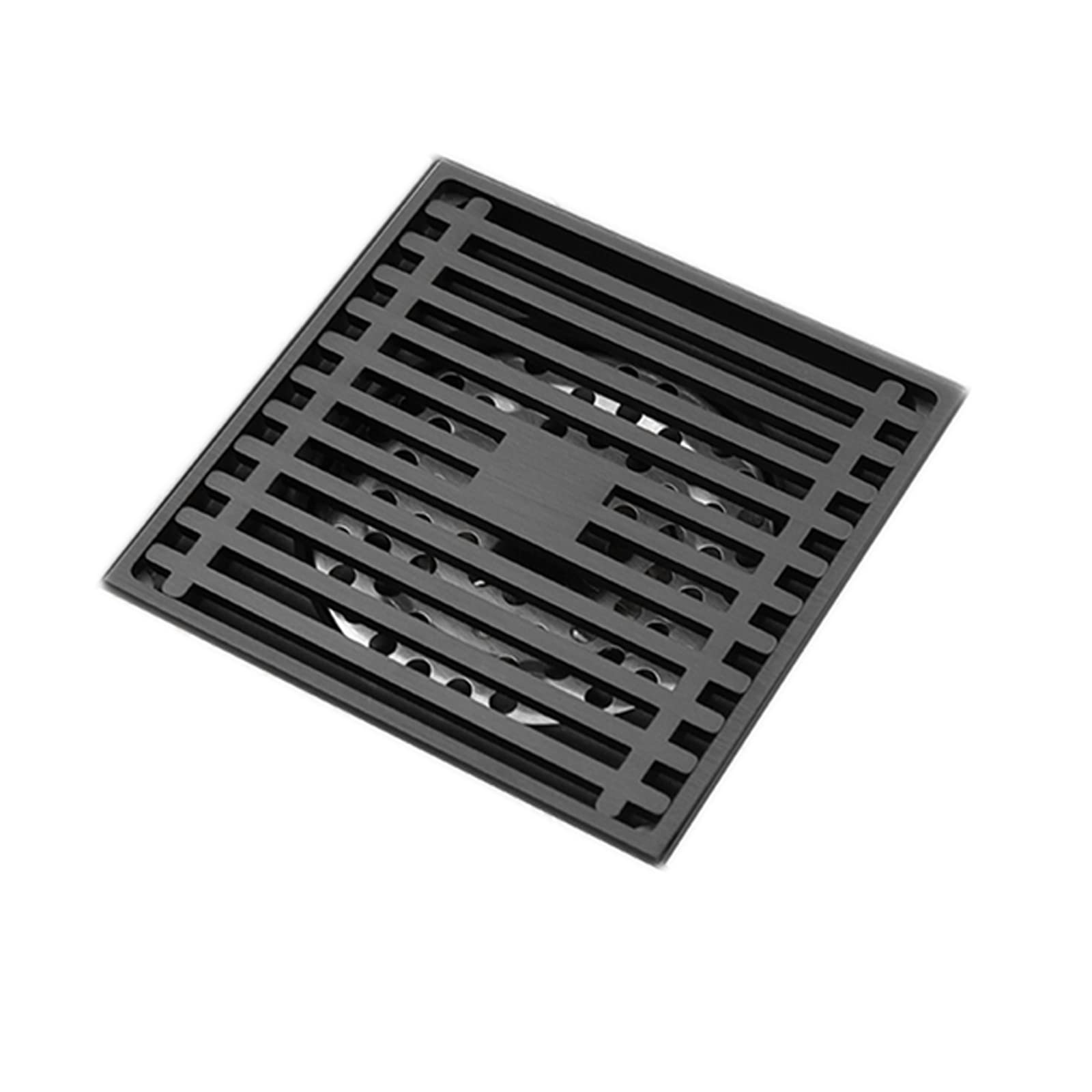 BKHsgDXJ Shower drain filter cover, Bathroom Shower Drainer Luxury Floor Strainer Cover Brass Square Drain Waste Grate 10cm/4inch(Type C)