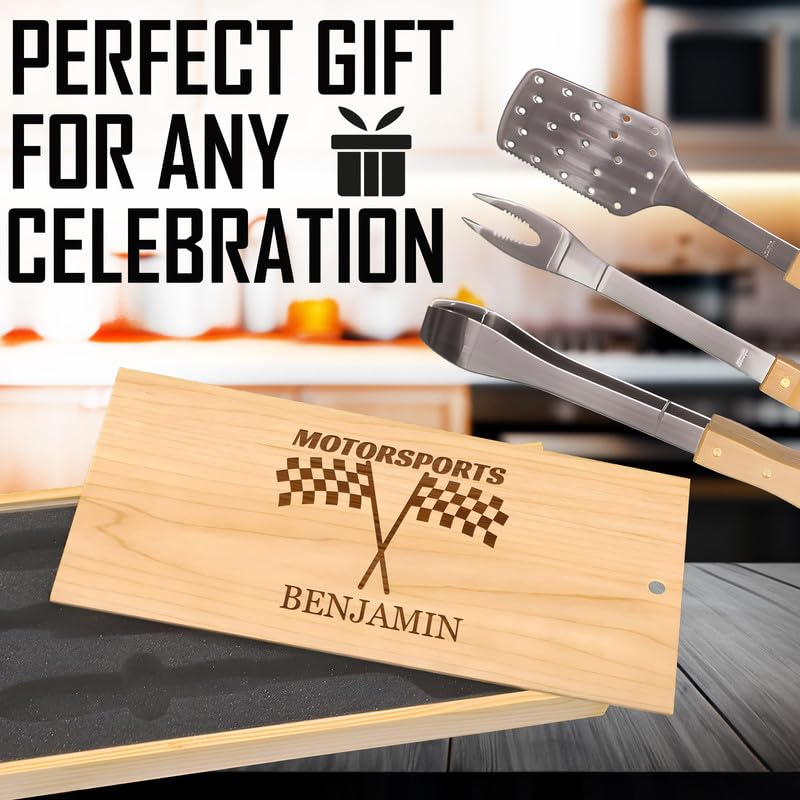 Set de BBQ personalizado caja de madera miniatura 3