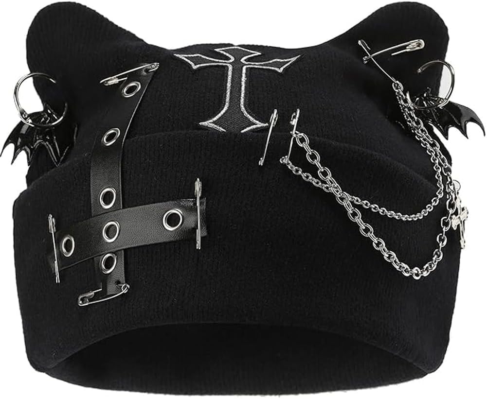 Distressed Ring Beanie Hat for Women Men Slouchy Skull Cap image 2