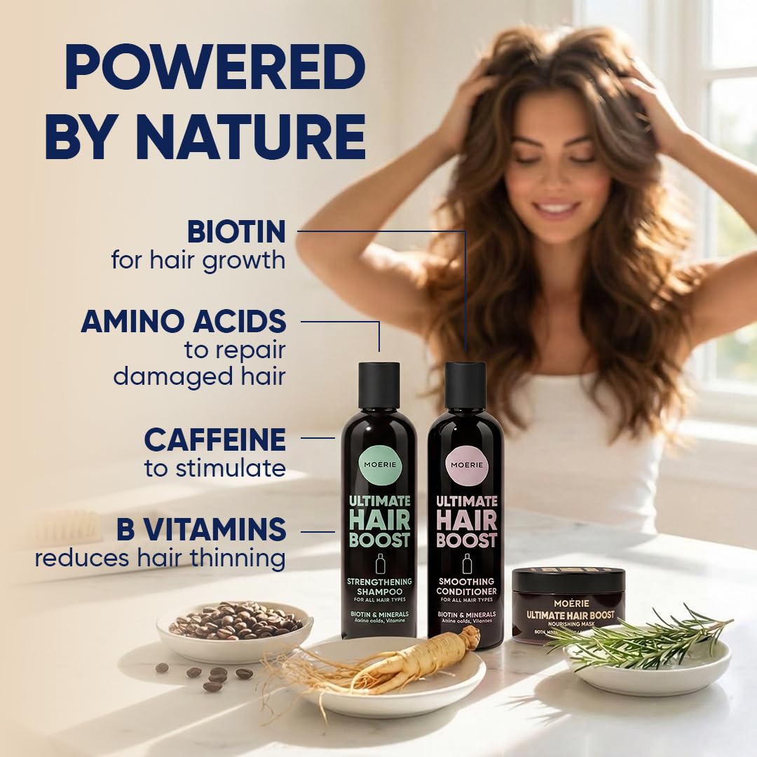 Moerie Shampooing minéral et après-shampoing Plus – Kit soins capillaires pour cheveux longs, épais et denses – Végétalien