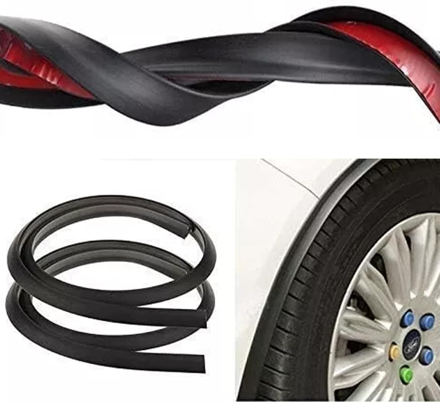 4 Pezzi Protezione Passaruota per Fiat 500L Trekking/Cross 2013-2018, Parafanghi Auto Striscia di Protezione Bordo Gomma Flessibile Durevole Esterno Accessori