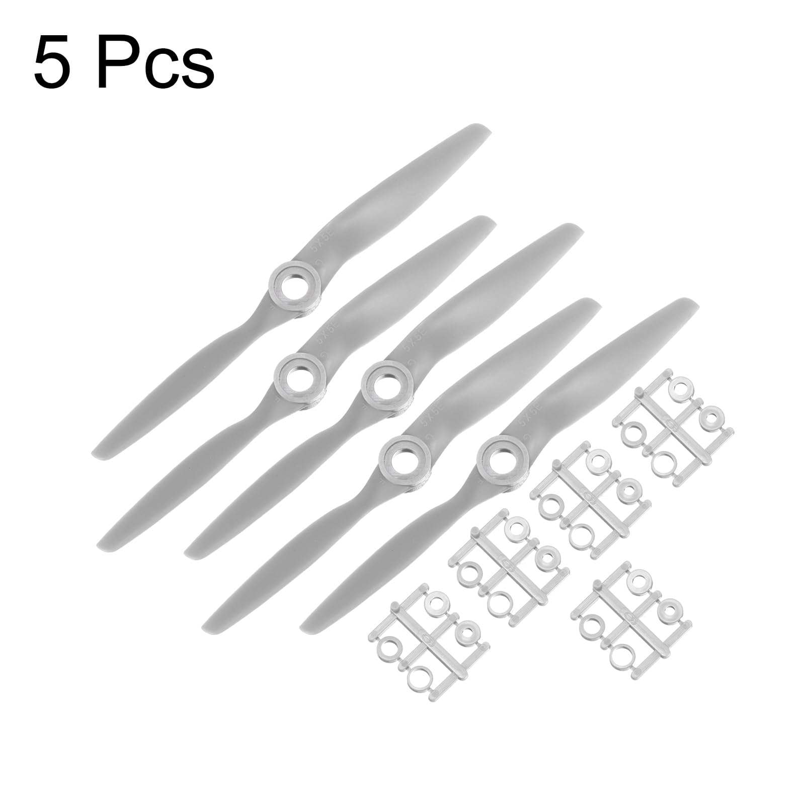 QUARKZMAN 5pz 8x4" Elica RC Eliche 2 Pale Grigie con Ring Adattatori per Sostituzione Elica RC Aeroplano Aereo