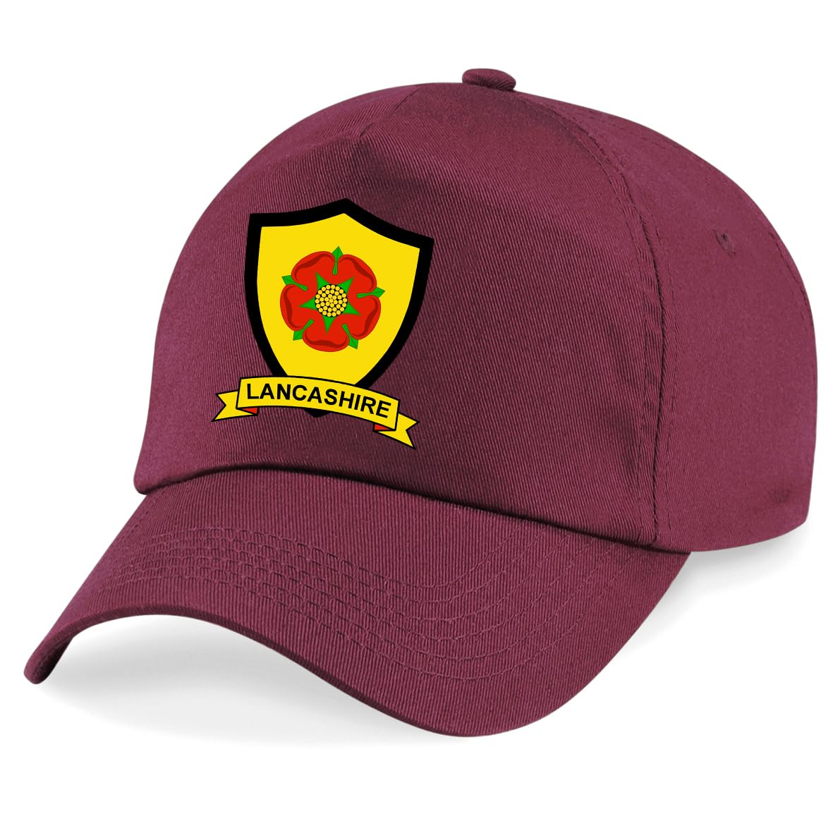 Psave Men's Maroon Lancashire County Embroidered Baseball Cap Cricket Sport Your County Embroidery (Maroon)