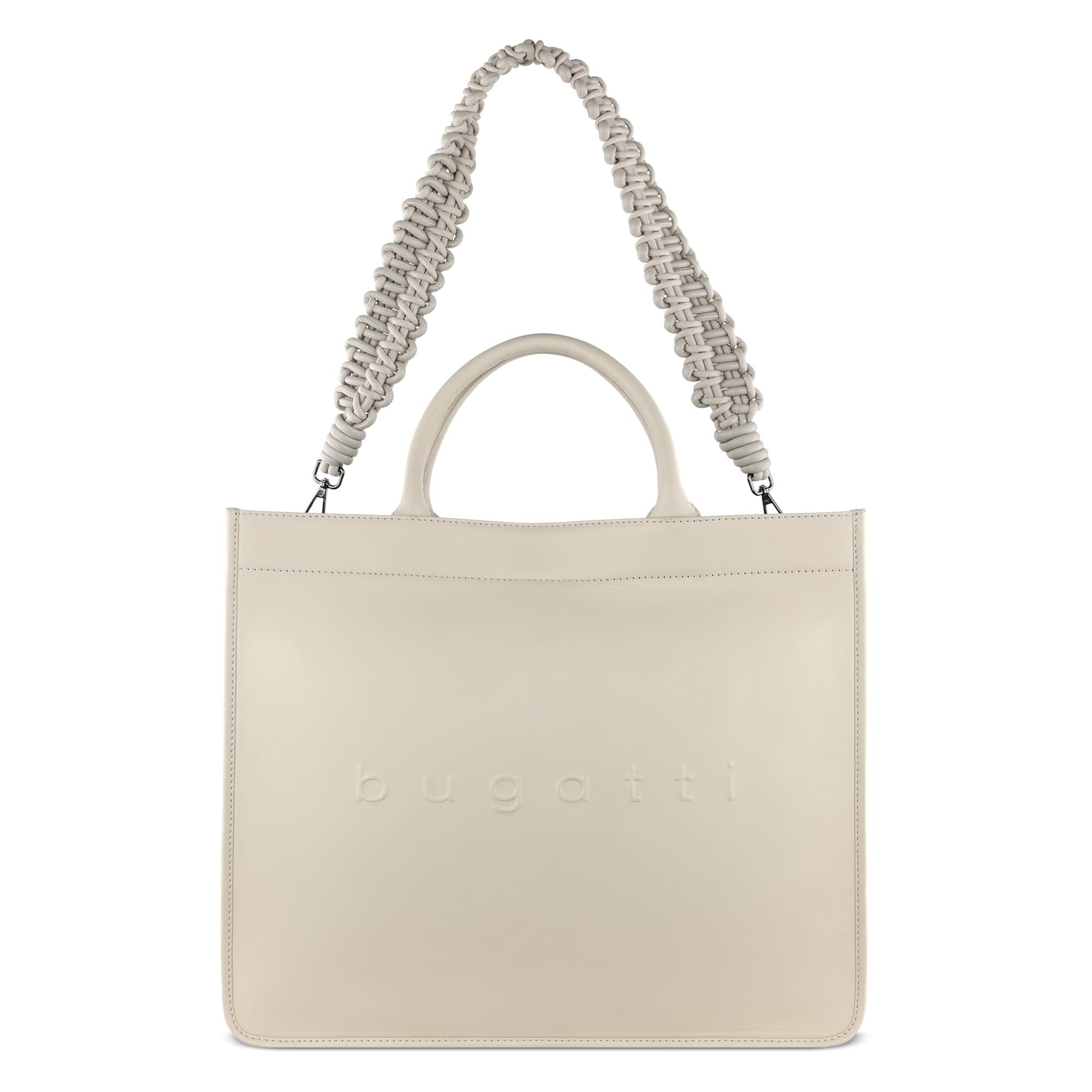 Bugatti Daphne Tote Bag Leder, Shopper, 2 abnehmbare Schultergurte, 17" Laptopfach, beige