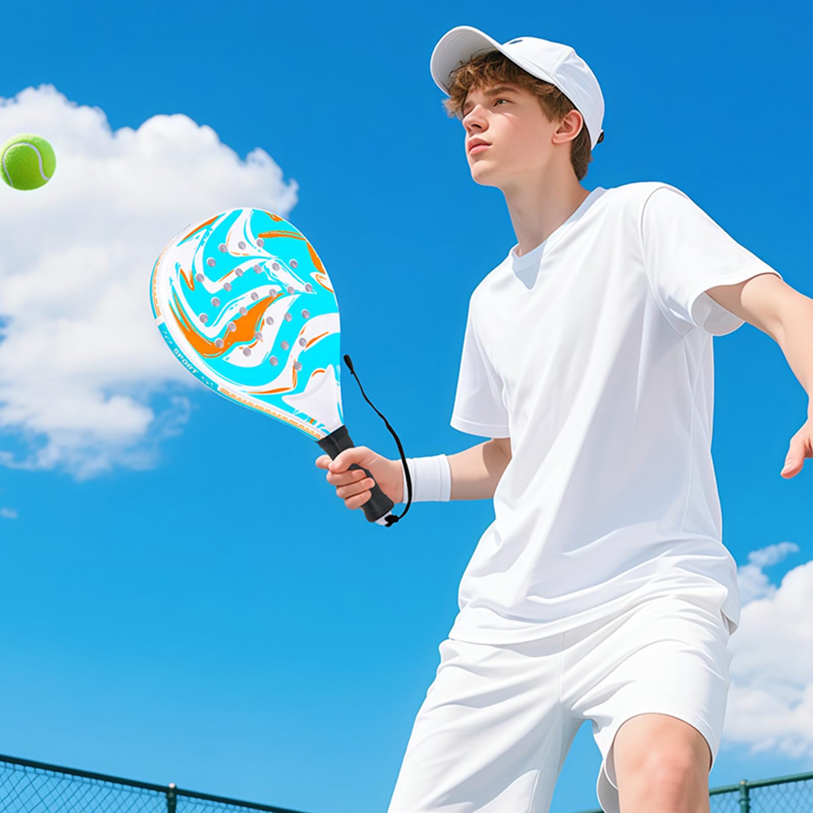 Racchette Pickleball, leggere, in fibra di carbonio, antiscivolo, per donne, bambini, adulti, sport, giochi, allenamento, parco, giardino, scuola, vacanze