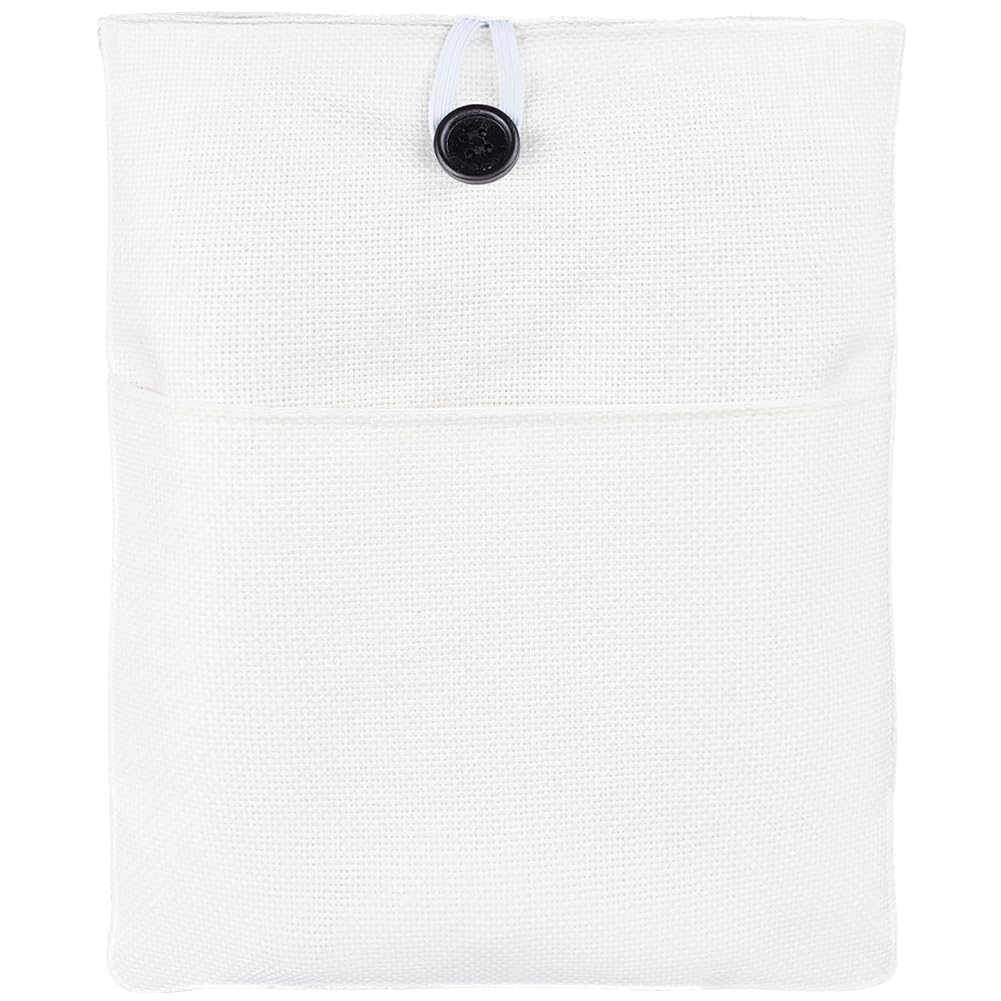 CRASPIRE White Cotton Line Book Sleeve Fabric Binding Book Cover with Button Washable Reusable Protector Notebook Cloth for Adult Scrapbooking DIY Crafts for Hardcover Paperbacks Book Lovers