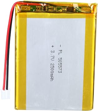 3.7V 2500mAh Battery 505573 Lithium Polymer Ion Rechargeable Li-ion Li-Po Battery with 2P PH 2.0mm Pitch Connector