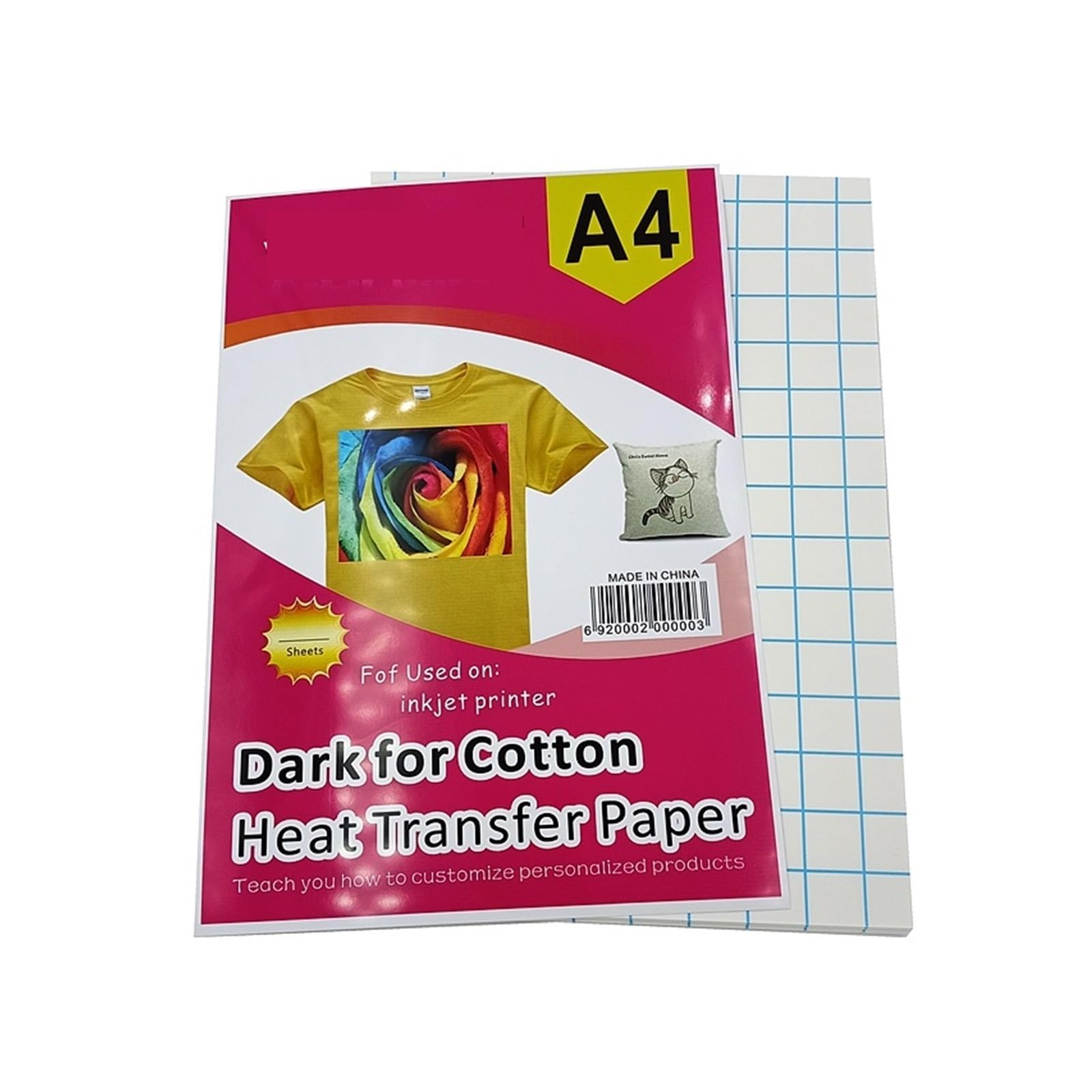 DAVBIR Camiseta de Impresora de inyección de Tinta, diseño de Fiesta de sublimación Oscura, Ropa publicitaria Personalizada, Papel de Transferencia de Calor de algodón Perfection (Color : 100 Sheets