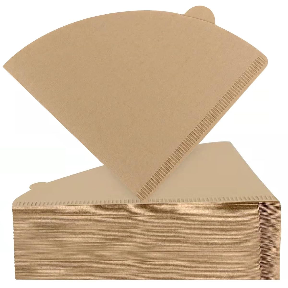 CZBZYMYYY Natural Coffee Filters 200 Count, Unbleached Cone Filters for 2-4 Cup Brewers | Biodegradable, Chemical-Free Paper for Home, Travel & Office Use