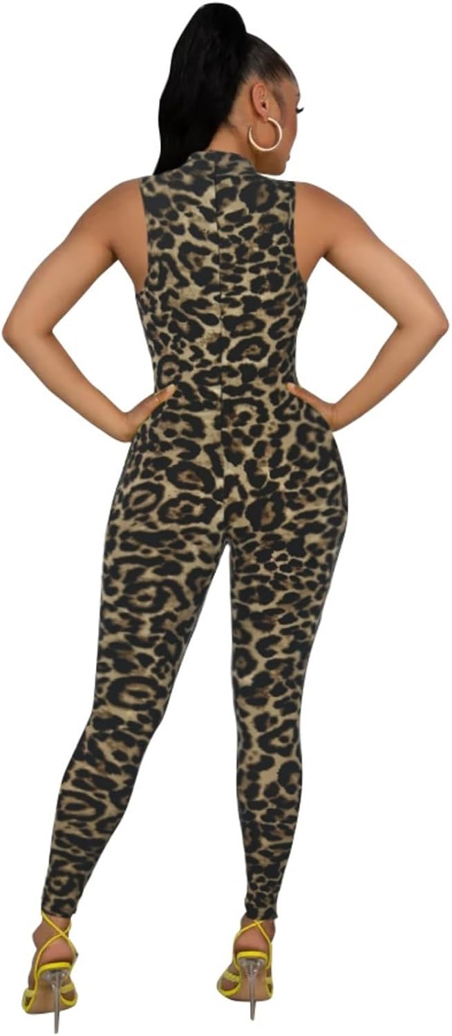 Womens Sexy Sleeveless One Piece Jumpsuits Cutout Bodycon High Waisted Club Outfits Catsuits - Image 6