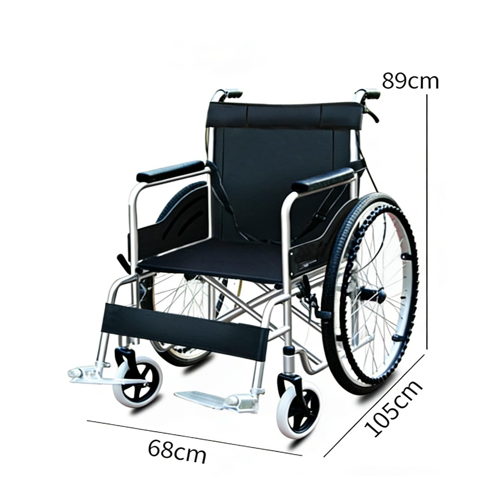 Silla de ruedas ligera para personas mayores – Solo 14 kg, Ruedas grandes 24in, Frenos dobles, Asiento ergonómico, Capacidad 100 kg, Plegable en 5 segundos, Ideal para viajes y casa