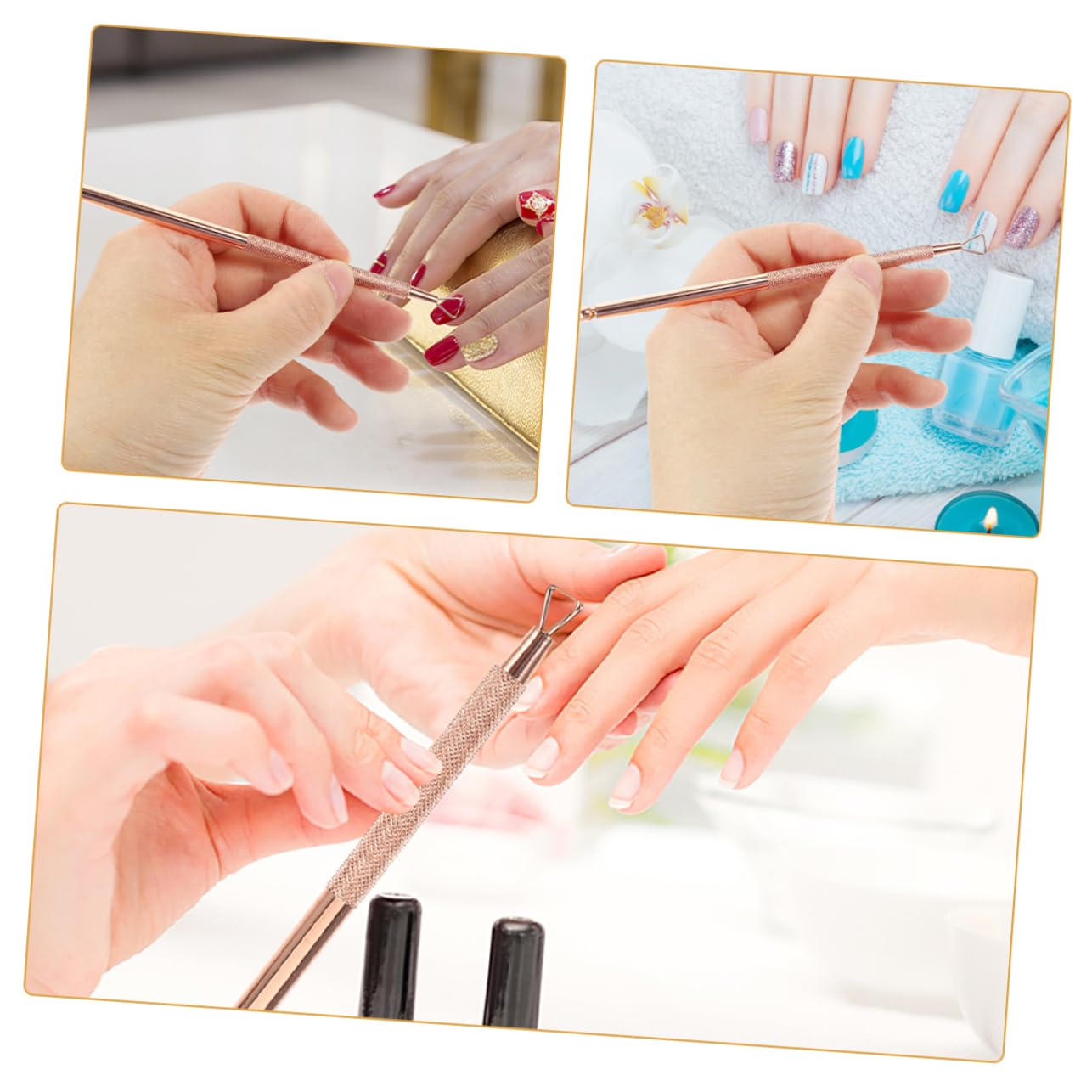 HAPINARY Effortless Nail Polish Removal 6pc Nail Gel Remover Tool Cuticle Pusher Stainless Steel