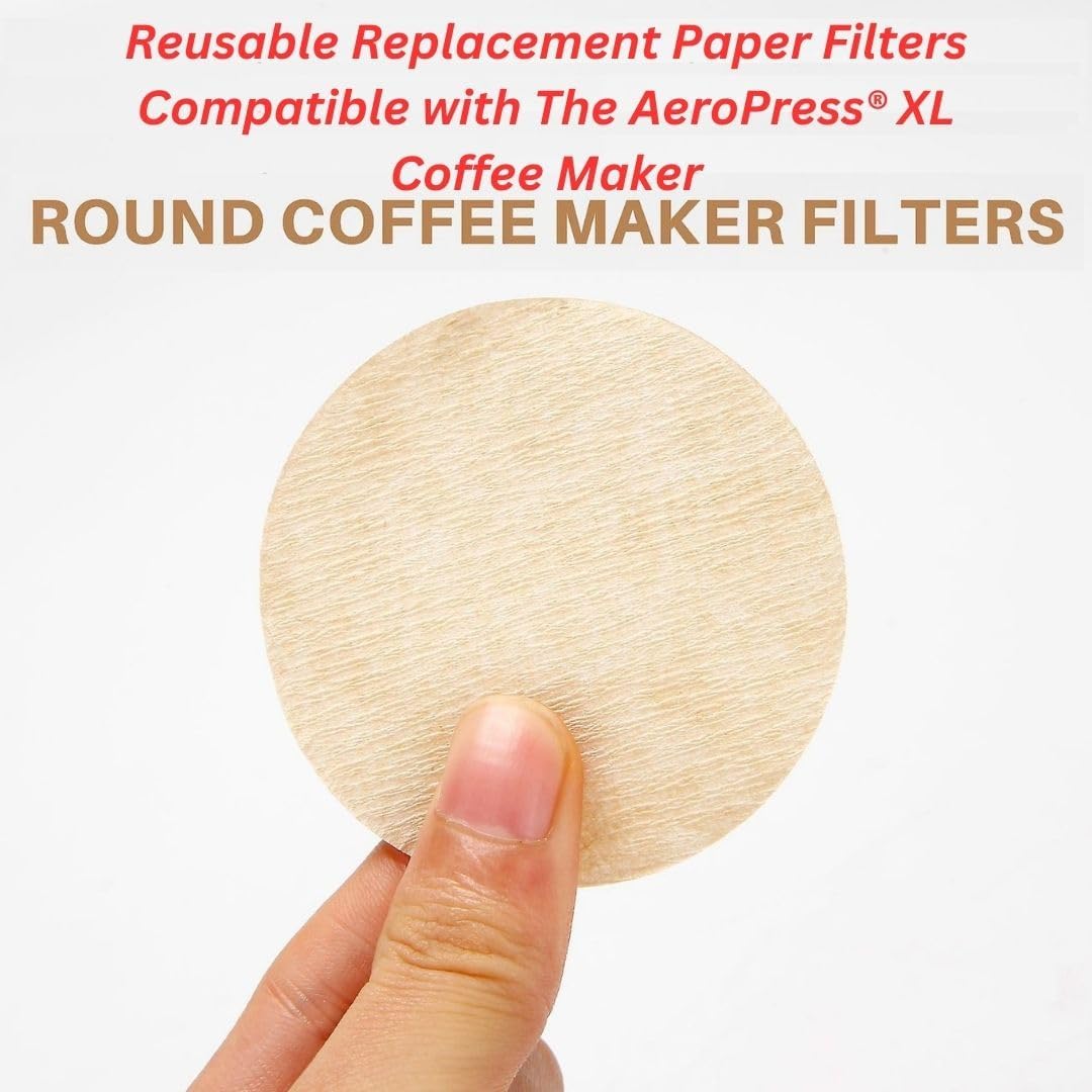 400x - Compatible with AeroPress XL – Reusable Unbleached Paper Coffee Filters, Natural & Vegan Replacement - Slightly smaller old stock hence price