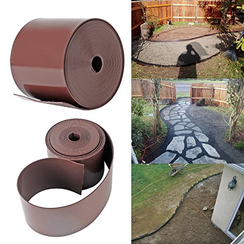 Yitoo AYITOO Borde de Césped,Flexible Borde de Jardín,Plástico Cercado 10 m *10cm Marrón