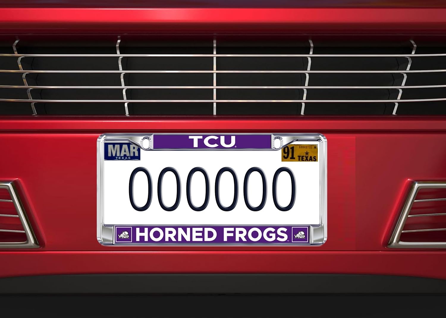 Texas Christian License Plate Frame - TCU Car Truck Accessory - Image 2
