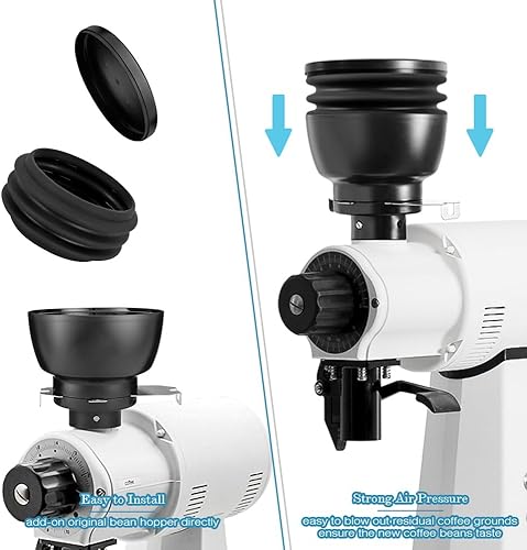 Miniatura 4 de CAFEMASY Tolva de dosis única compatible con Baratza Encore ESP Delonghi Grinder Bean Hopper Silicone Bellow Lid Coffee Grinder Herramientas de