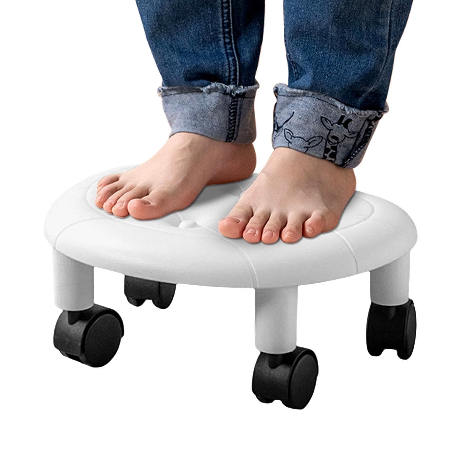 Silla de Ruedas Baja - Taburete de Belleza, Asiento con Ruedas Giratorio | Taburete Bajo Con Giratorio 360° Y Ruedas, Taburete Ruedas Ruedas Para Casa, Salón De Uñas, Spa, Trabajar En El Fre