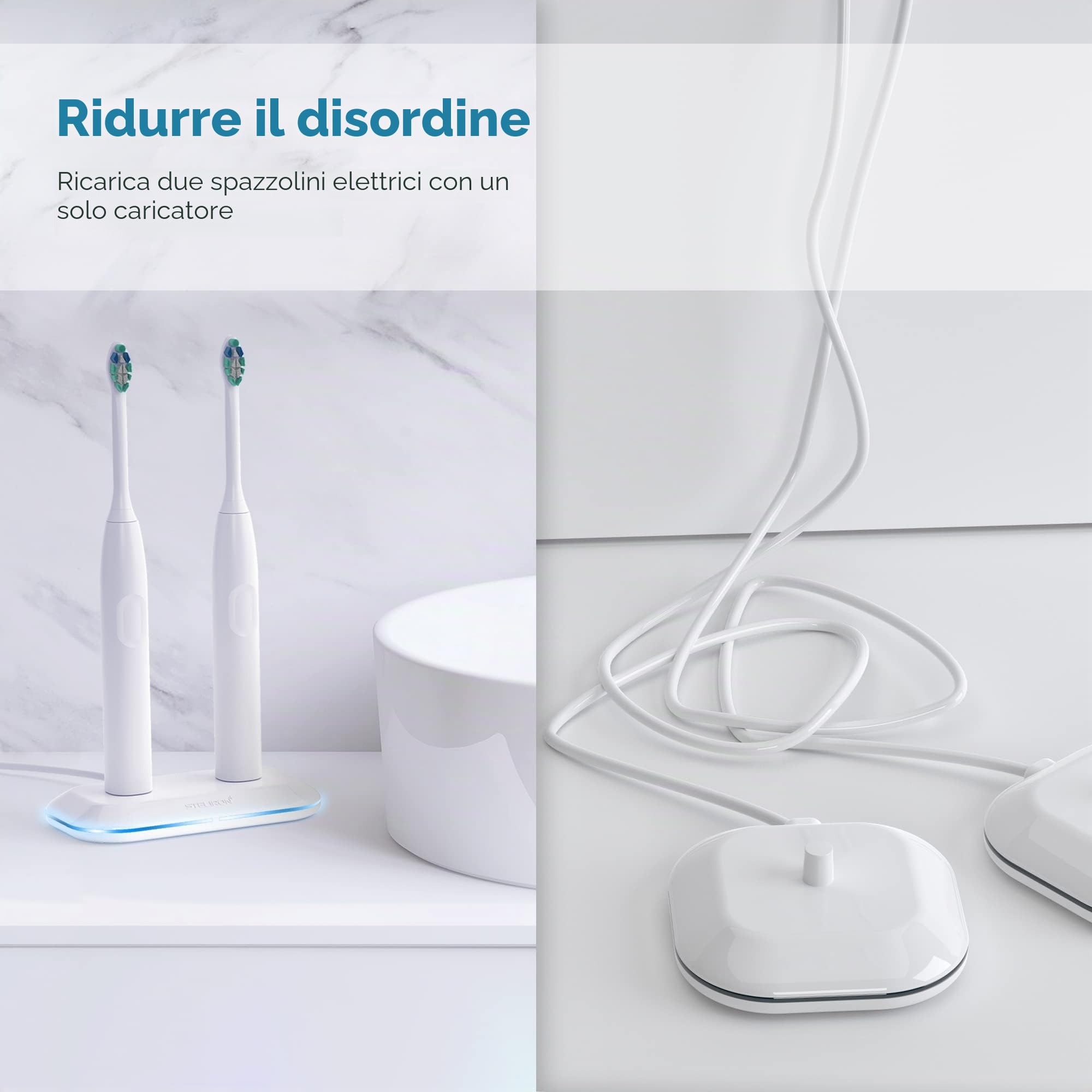 GALVANOX Caricatore 2-in-1 per spazzolini elettrici Philips Sonicare, compatibile con modelli ProtectiveClean 4100, 6100, Kids e altri – Sostituzione per base HX6100, base di ricarica impermeabile