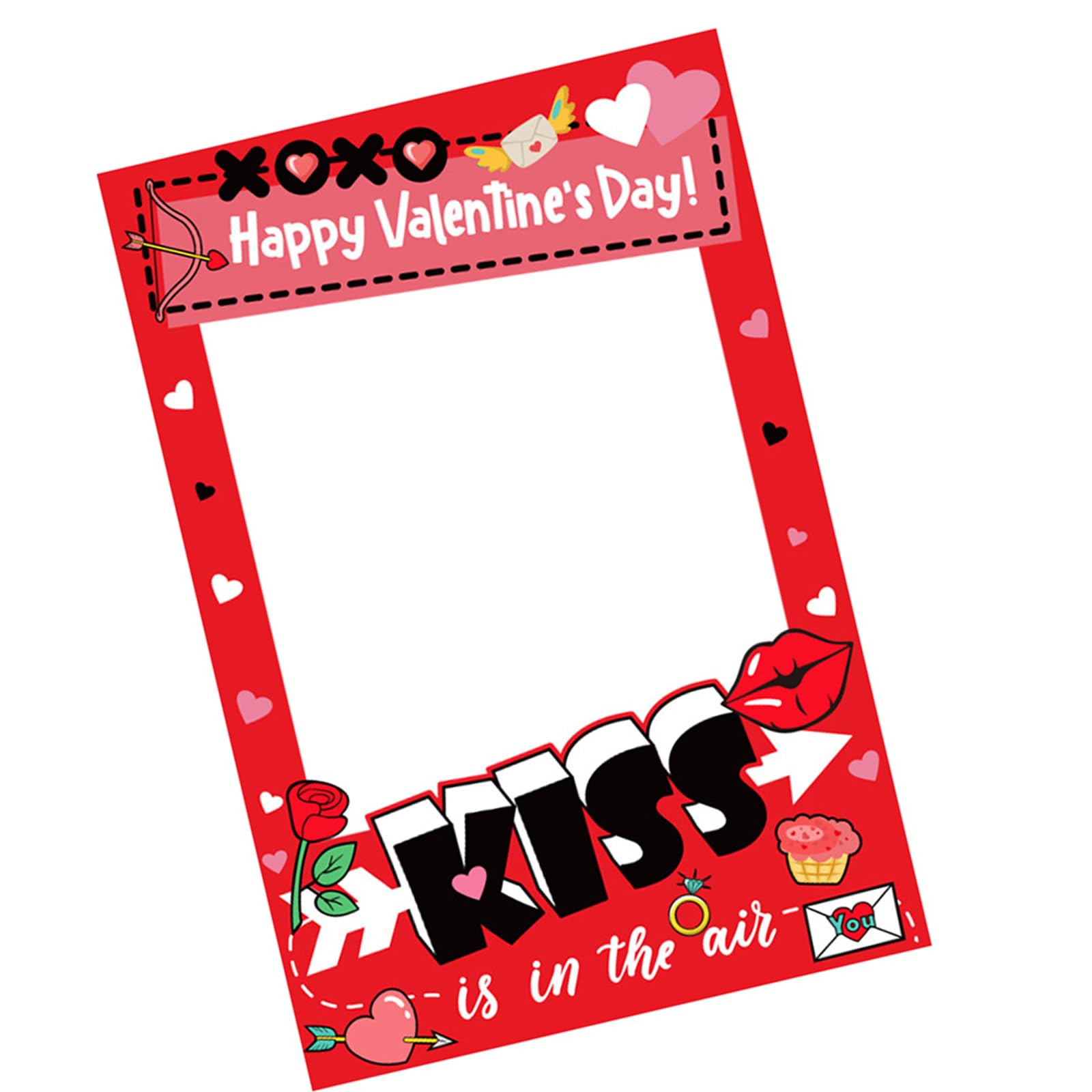 Day Photo Booth Props, Romantics Valentine ’ s Day Selfie Booth Picture Frame and Valentines Valentines Photography