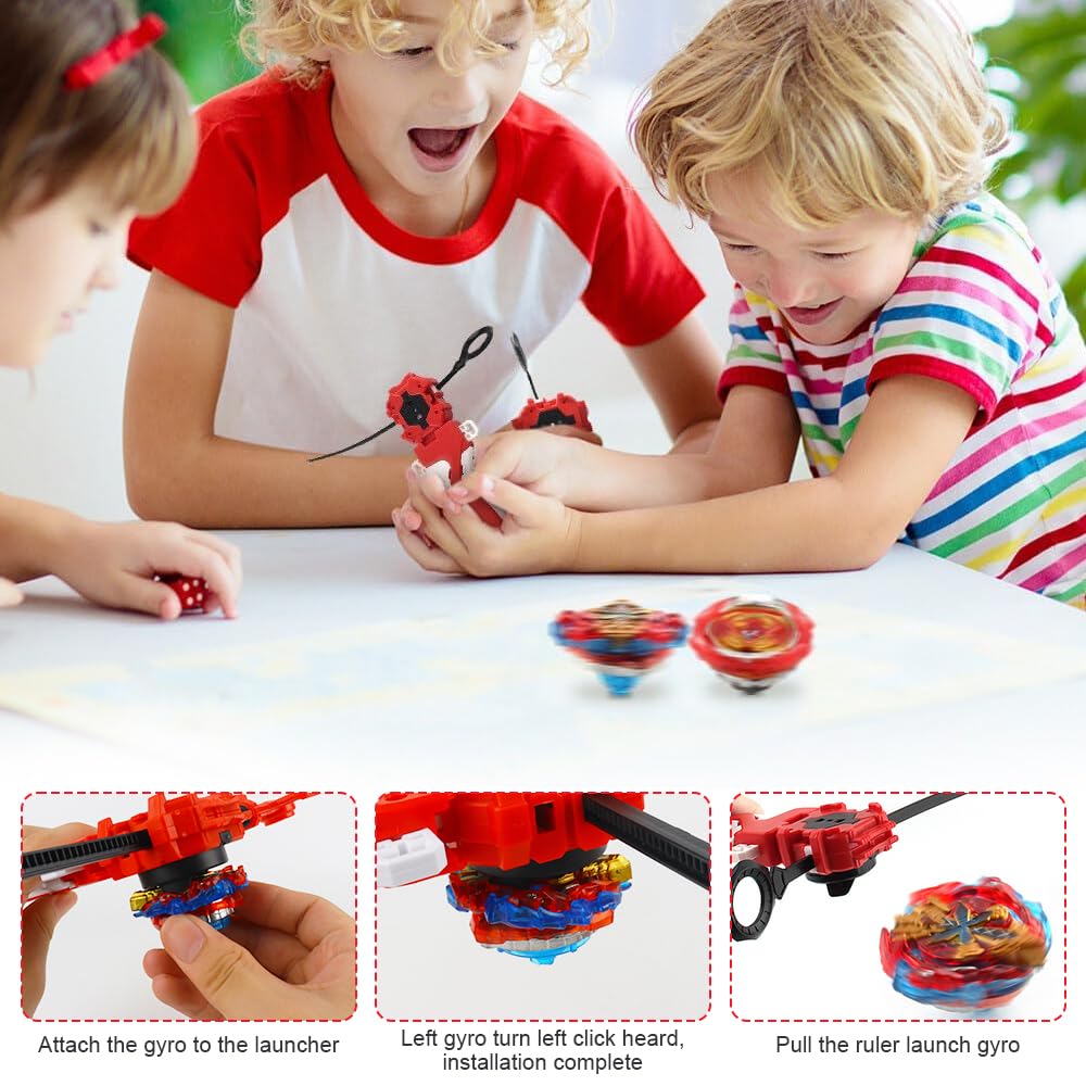 Bey Toupie Blade Burst Set, 12in1 Toupie Metal Fusion avec Lanceur, BeyToupie avec Boîte, Tops de Combat Toupies, Toupies Vitesse Gyro Métal Combat ToupieEnsemble pour Filles et Garçons