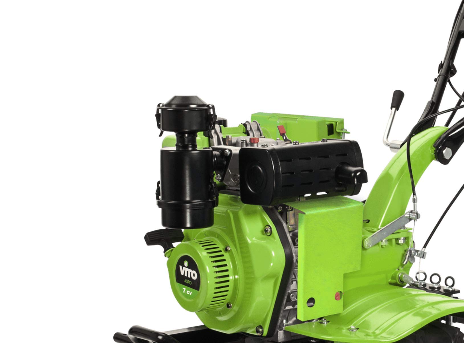 VITO - Motobineuse Diesel avec Fraises et butteur Moteur 4T 7 CV 246 cm3 Démarrage électrique Transmission directe