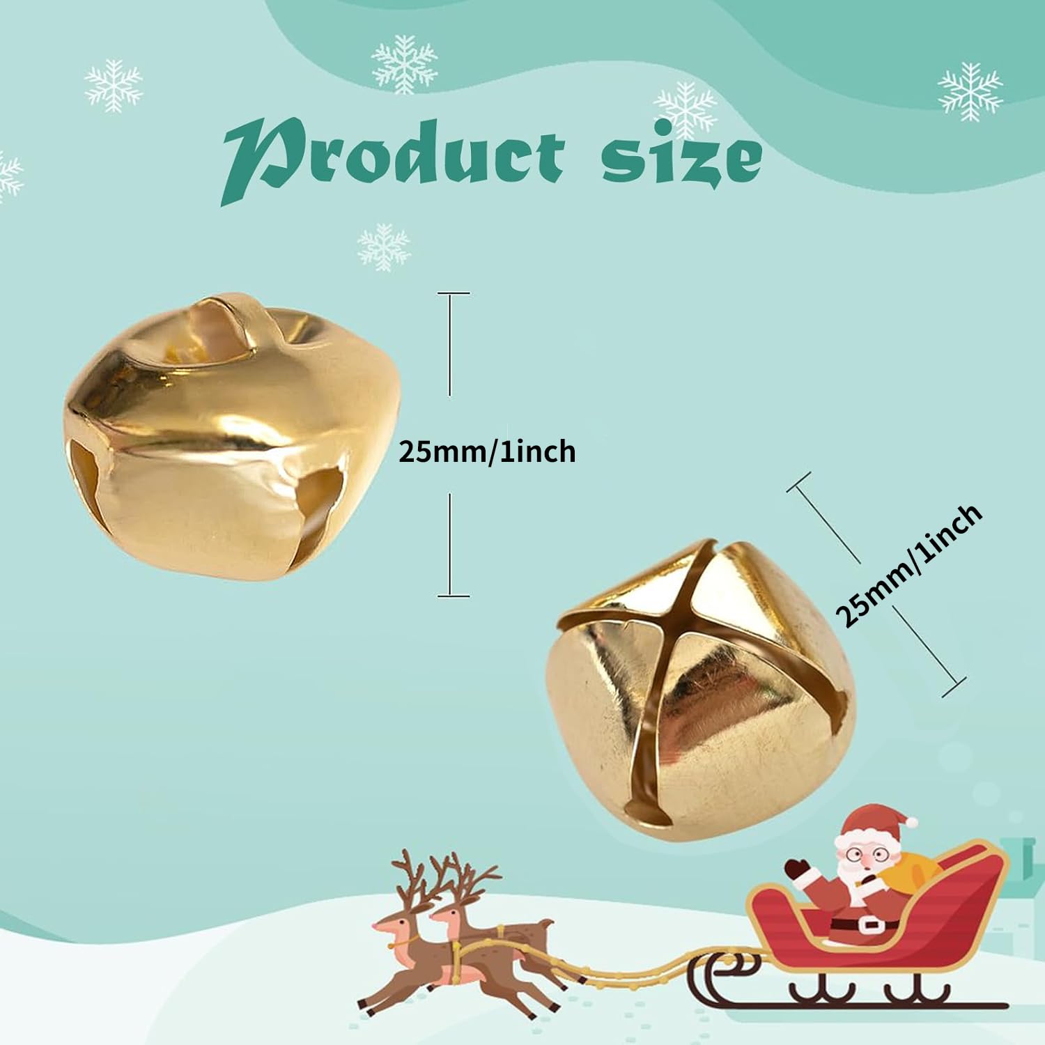 1 inch 25mm Gold Silver Red Green Christmas Mix Large Craft