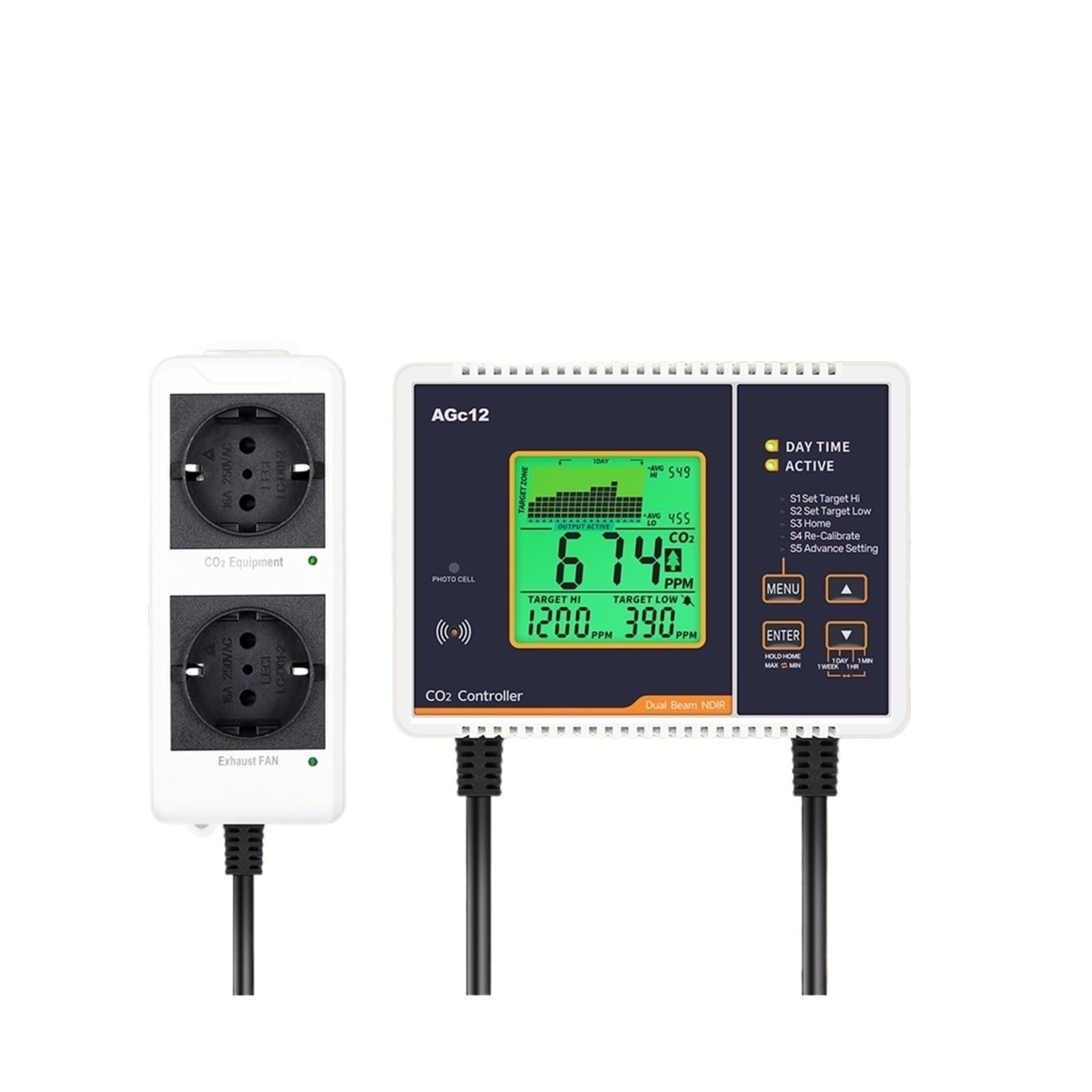 Gasdetektor, CO2-Detektor, Luftqualitätsmonitor, 0–5000 Ppm, Kontrollgenauigkeit Der CO2-Konzentration, Kohlendioxidregler for Gewächshäuser für Arbeit und Zuhause(CO2 Pressure Reducer)