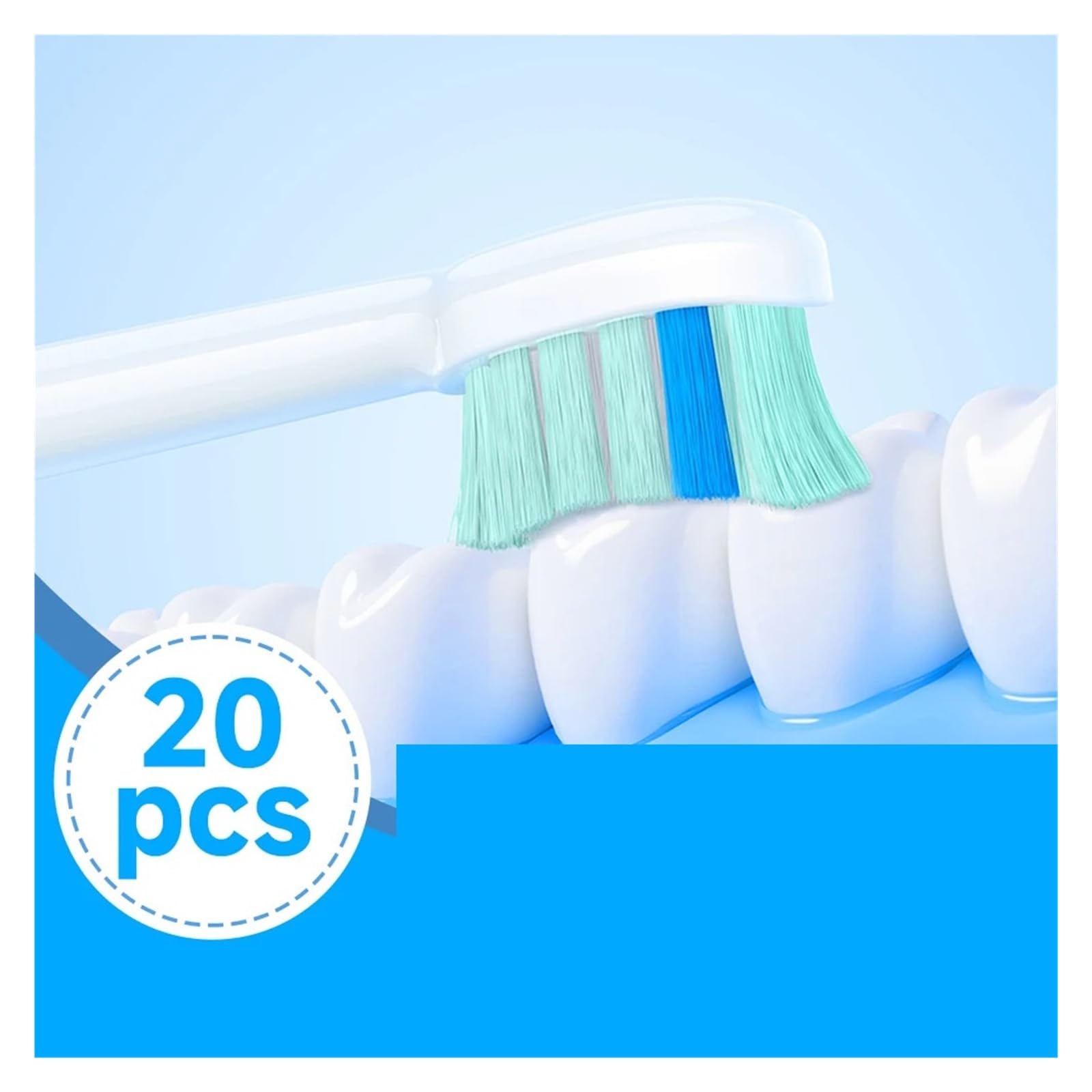 20PCS Cabezales, compatible con Philips, uso adulto | Cabezales de cepillo dental de plástico para adultos, para reemplazo diario y uso de reserva(20HB70C)