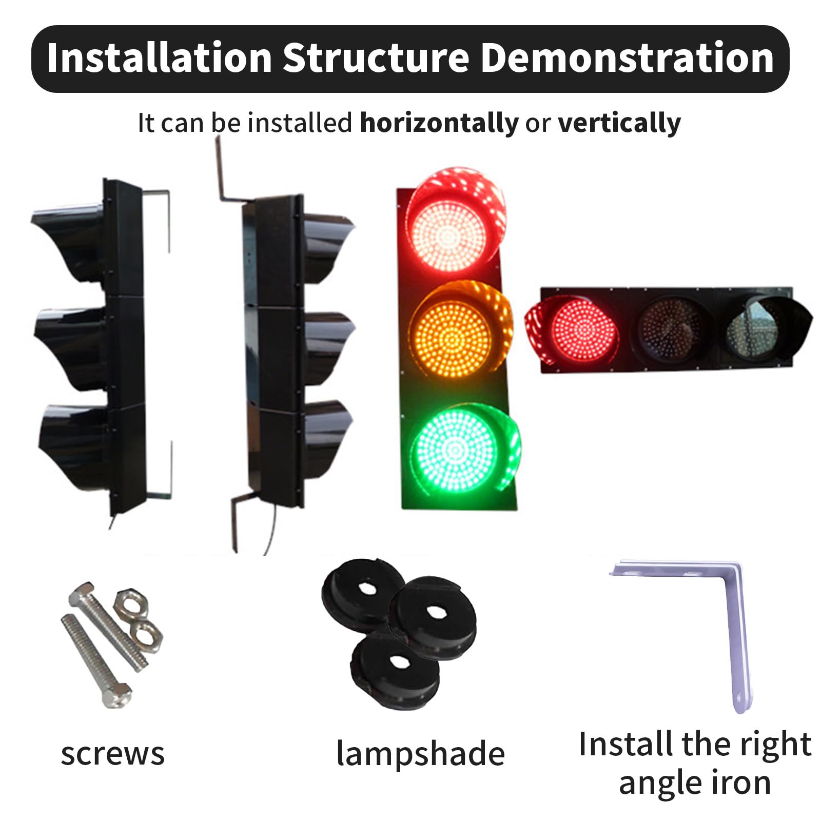 Semáforo, 200 Mm (8 Pulgadas), Luz Industrial Roja/Verde De Parada Y Arranque, Impermeable Ip54, 2 Luces, Lente Roja/Verde, Luz De Freno LED, Luz De Advertencia Indicadora AC240V
