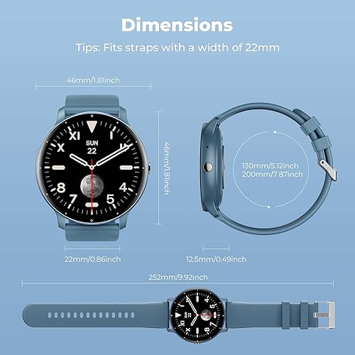 Miniatura 7 de Reloj inteligente para hombres y mujeres (respuestahacer llamadas), reloj de seguimiento de actividad HD de 1.39 pulgadas con 30 modos deportivos,