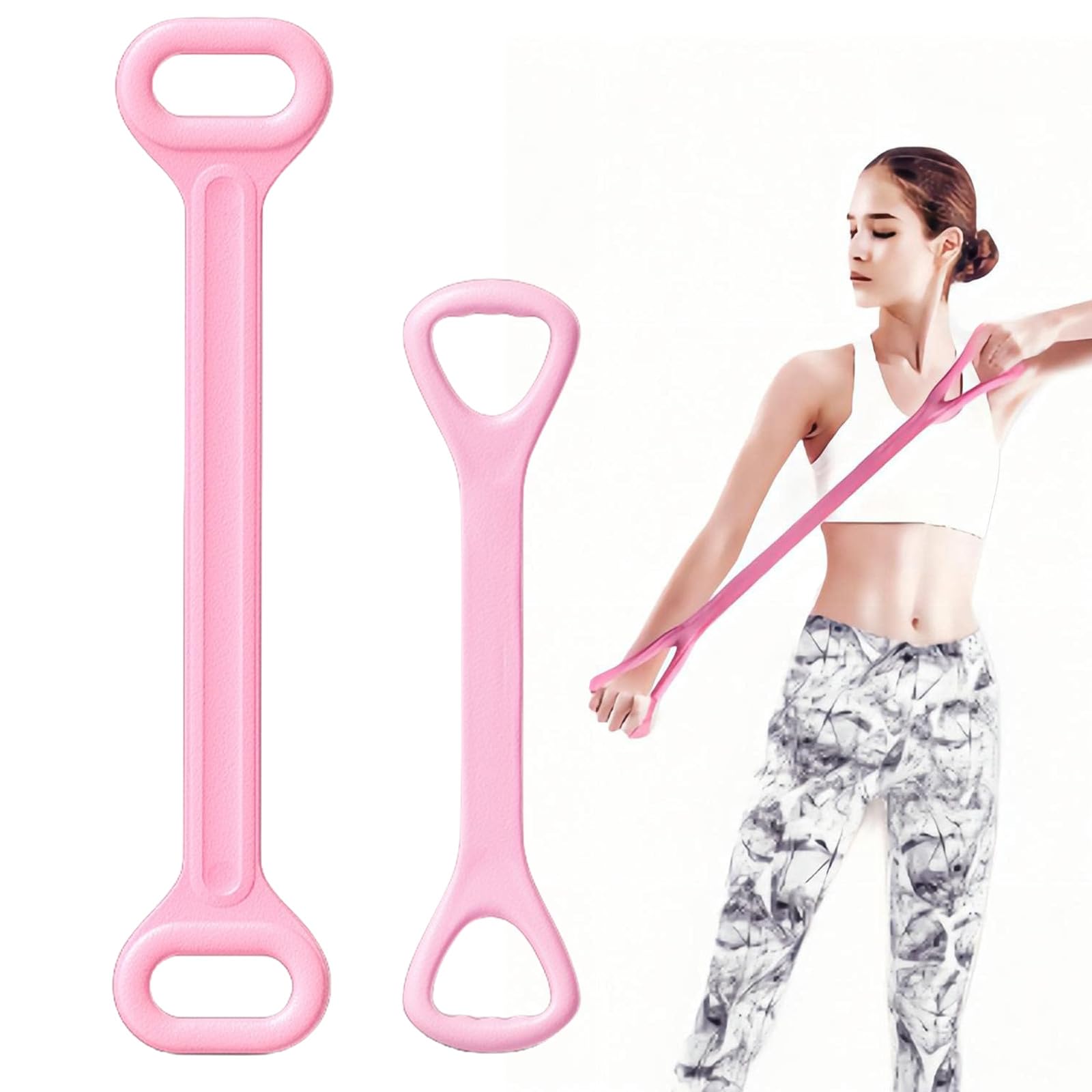 Coocicyi Fitness Resistance Band, 2 Pack Arm Back Training Elastic Ropes, Workout Chest Arm and Shoulder Stretch Bands Exercise Equipment for Physical Therapy, Yoga, Pilates, Stretching