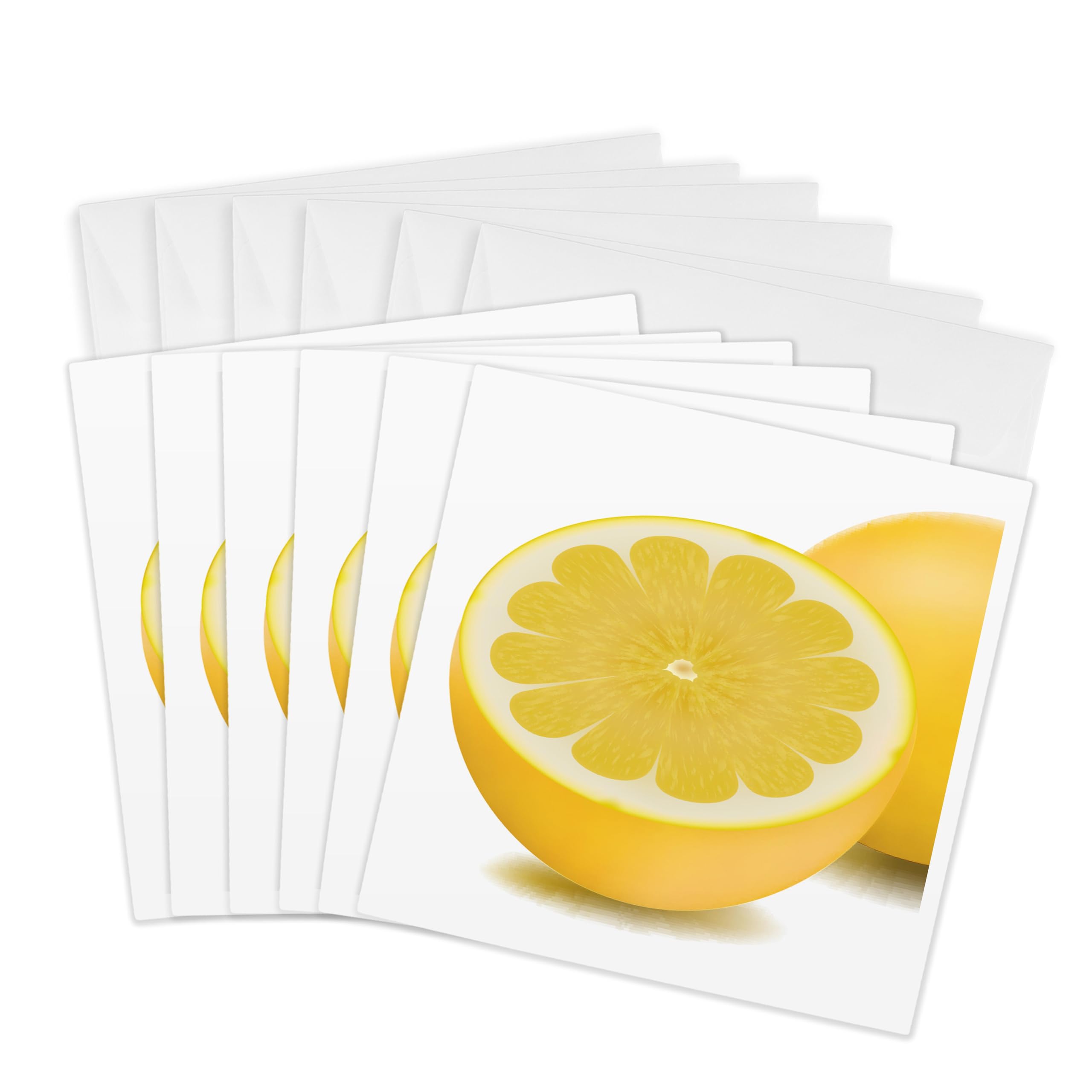 3dRose gc_101497_1 6 x 6-Inch "Lemon Cut in Half" Greeting Card (Pack of 6)