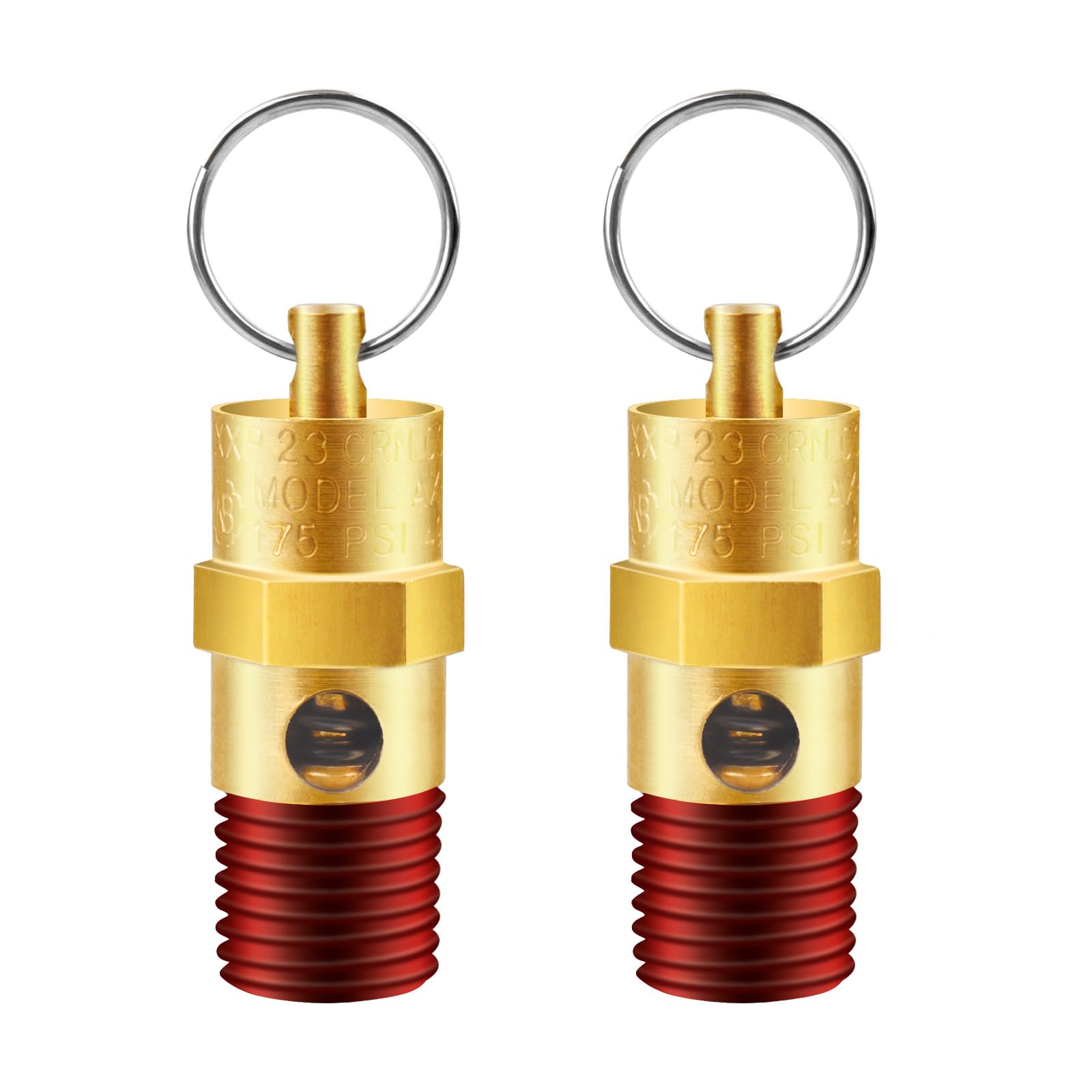 Válvula de alivio de presión de 1/4 NPT para compresor de aire de latón 175 PSI kit de 2 unidades
