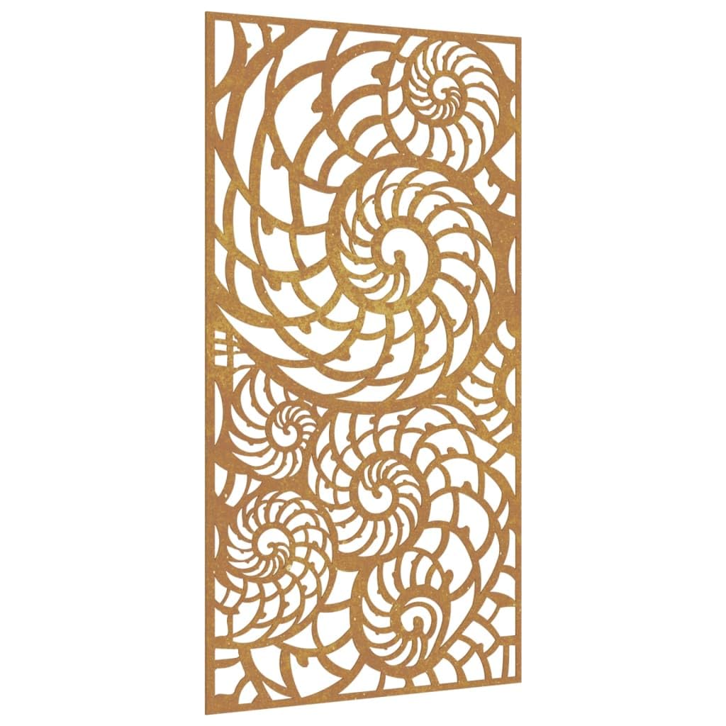 vidaXL Adorno de Pared de jardín Acero corten diseño Conchas 105x55 cm, Adorno Pared jardín, Adorno Metal Pared jardín, Adorno de Pared para jardín