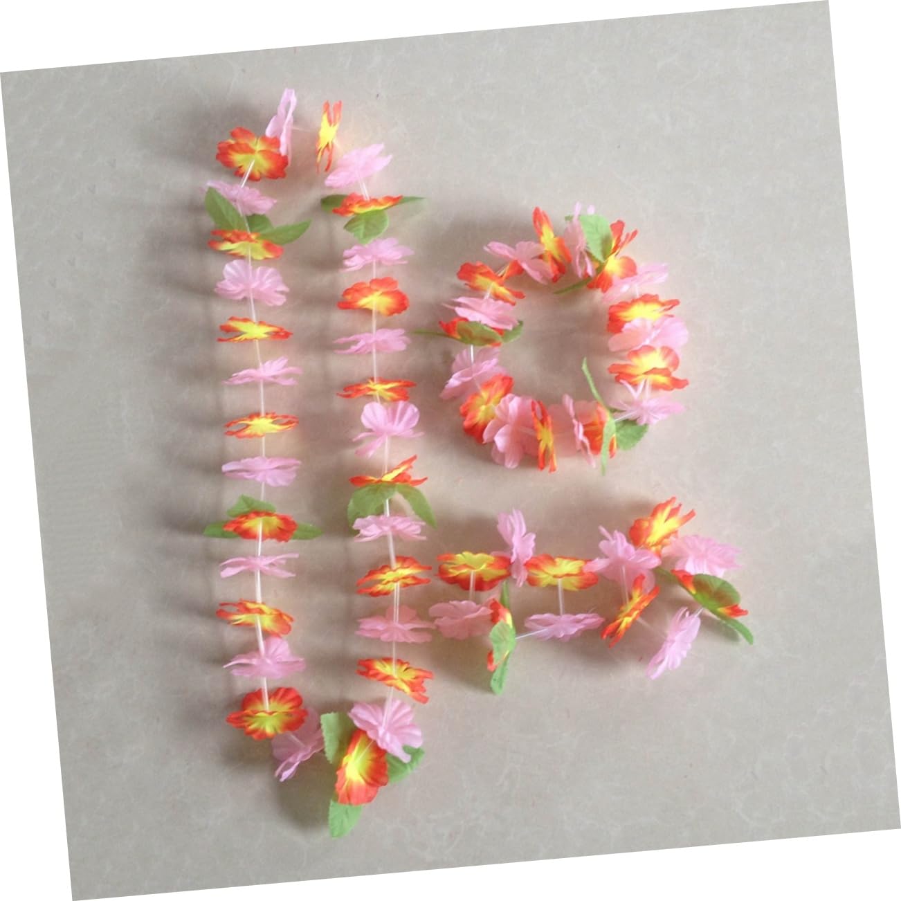 Anneome 12piezas De Flores Diadema Collar y Pulsera Tropical Decoración De Luau y Verano