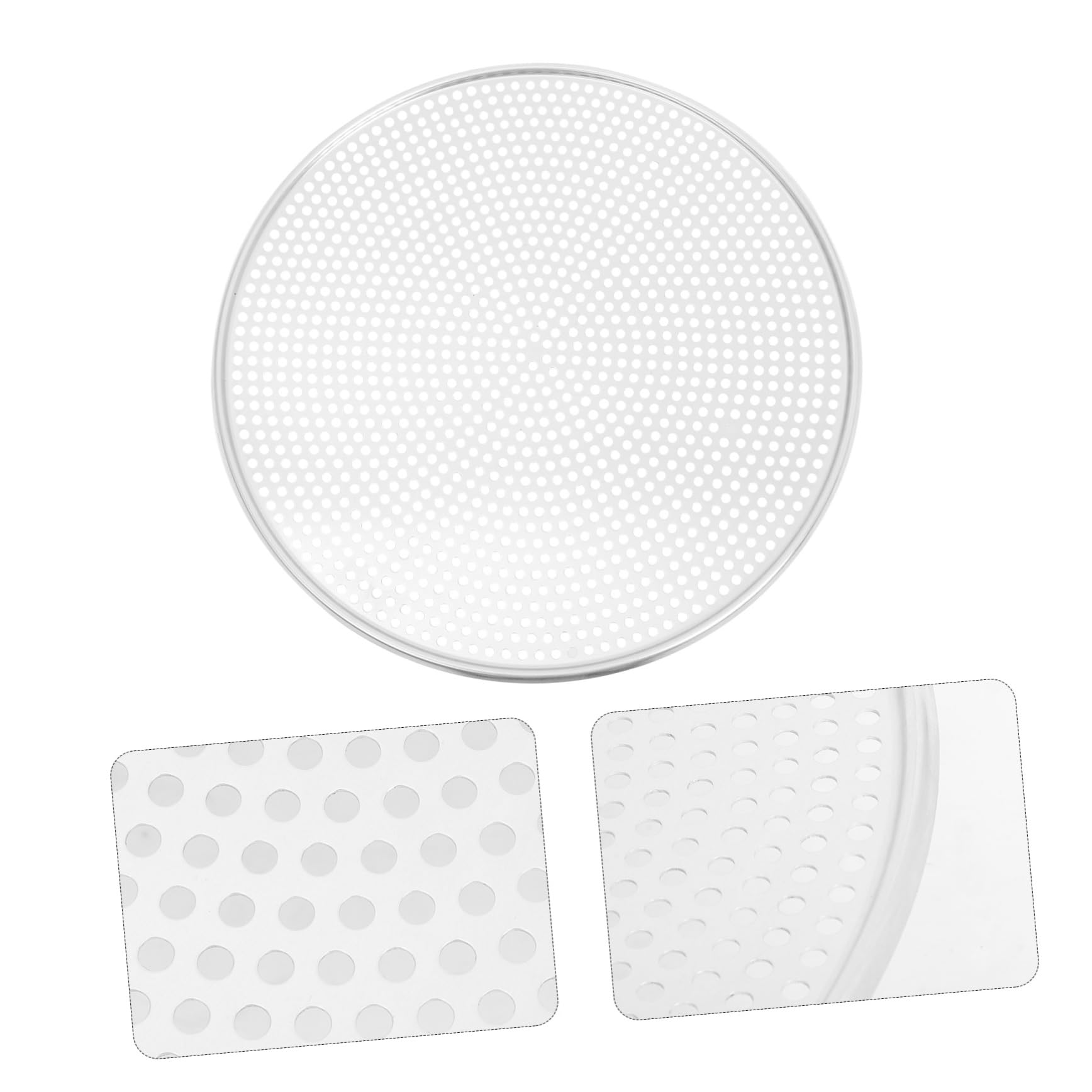 Runde Pizzapfanne aus Aluminium mit Löchern Perforiertes Pizzablech für Bessere Wärmeleitung und Einfaches Lösen für Kaffeehäuser und Westliche Restaurants Silberfarben