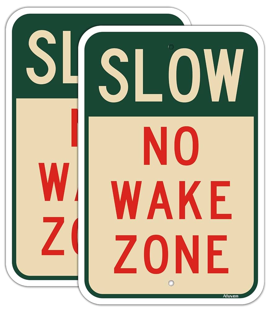 Amazon.com: 2 Pack Slow No Wake Zone Signs Metal Reflective
