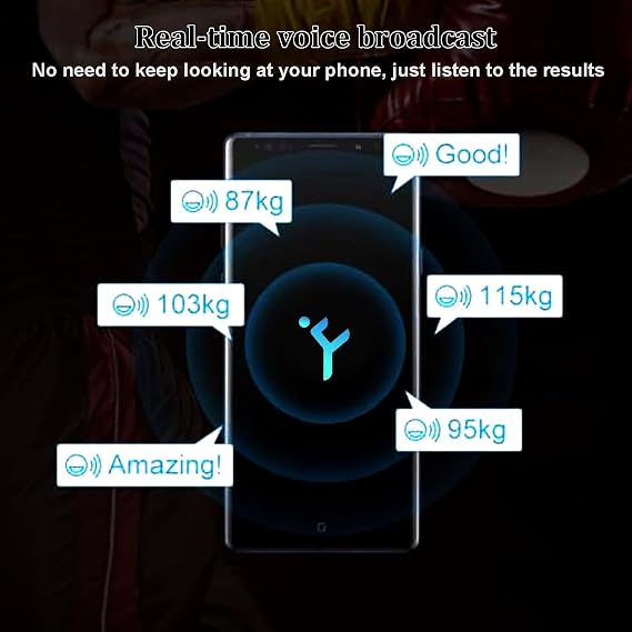 Smart Punch Force Tracker - Monitor Punch Power, Speed & Performance with Real-Time Data & Voice Feedback via App, Suitable for Home Gyms & Dojos White