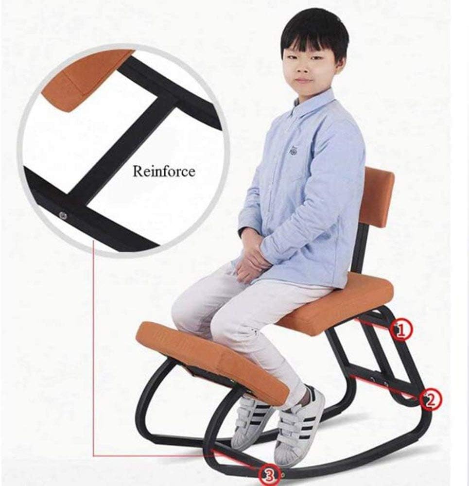 Kneeling Chair Ergonomic with Back Support, Posture Correcting Stool Office Kneeling Desk Chairs for Office, Home,Back Support Improve Your Posture with an Angled Seat,Pink