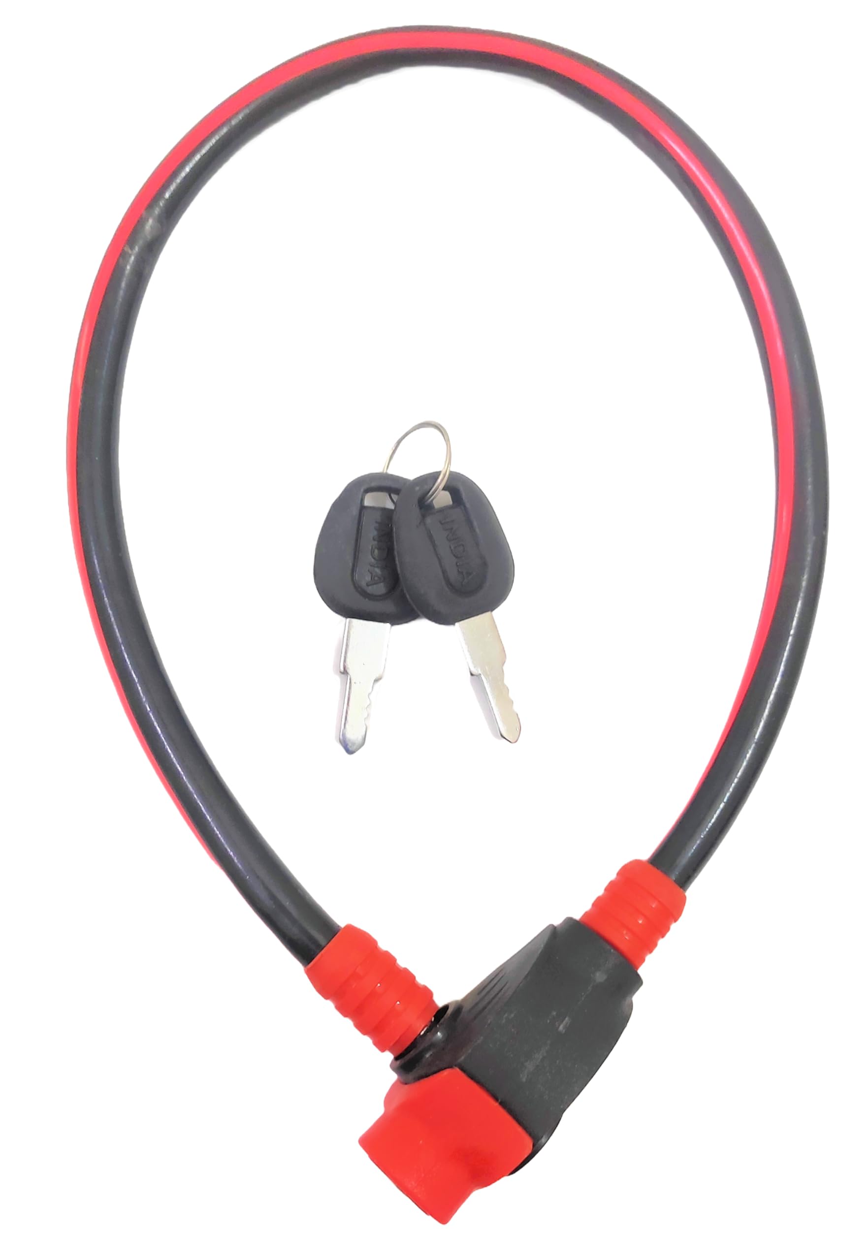 Multipurpose Cable Key Lock 100 Cm Length for Cycles, Bikes, Helmets Or Scooters Red & Black Colour | 2 Keys | 1 Lock | DL-22-image-41