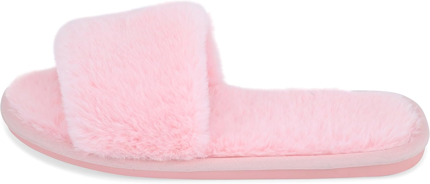 Pedi Couture Fuzzy House Slippers for Women - Soft & Comfortable Womens Slippers with Open Toe Separators - Cute All Day Wear Casual Slip on Ladies Footwear for Indoor & Outdoor - Image 4