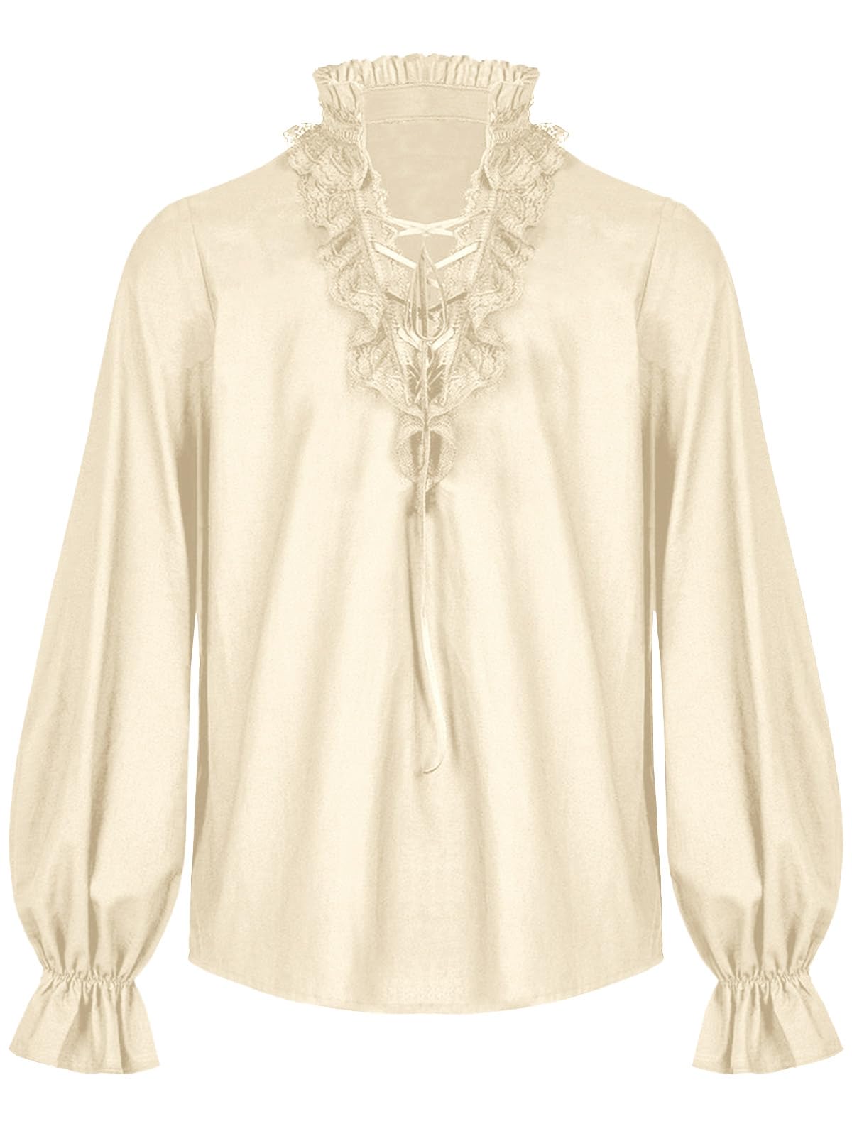 Mens Ruffle Pirate Shirts Lace Medieval Renaissance Vampire Poet Shirt Gothic Steampunk Victorian Costume