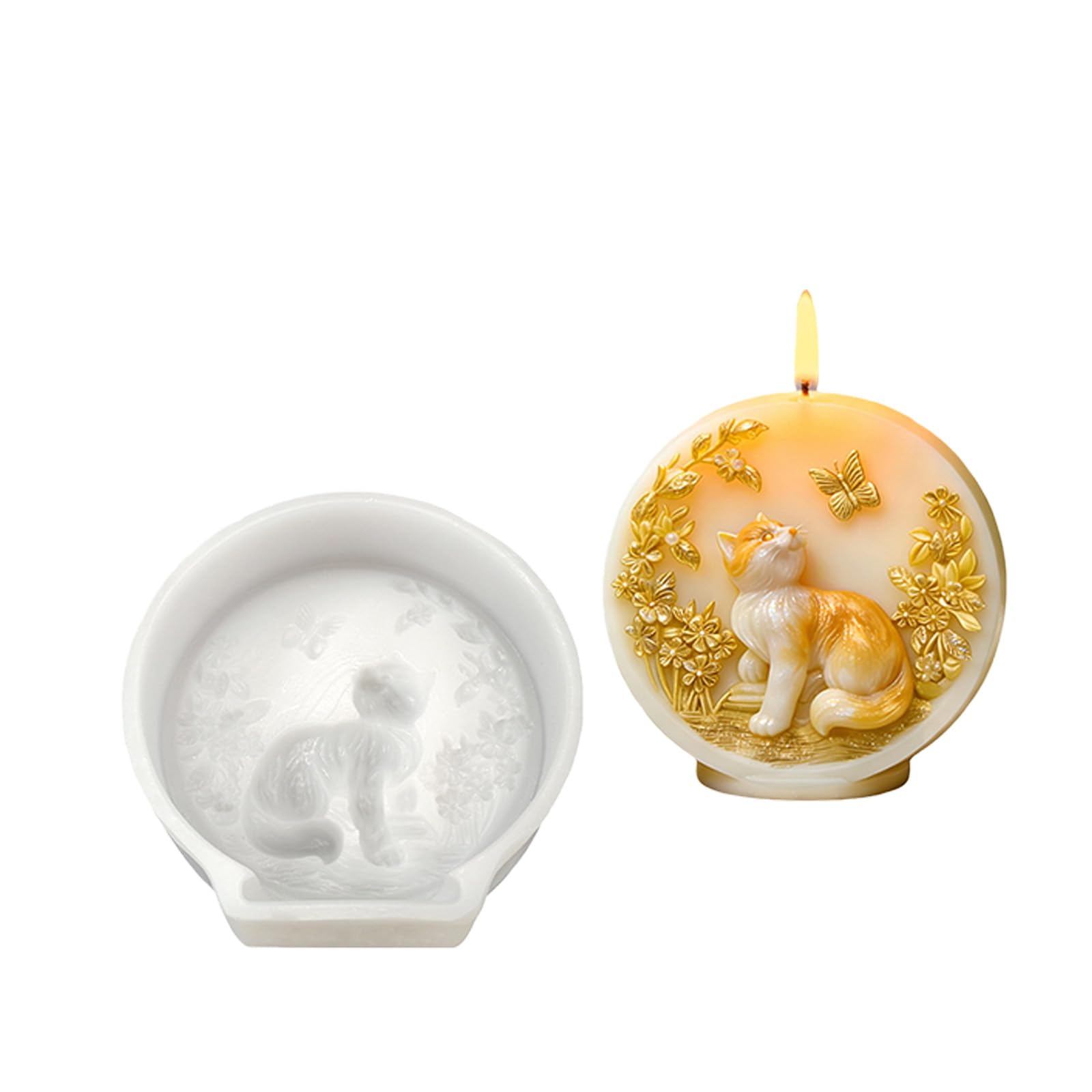 APGLSXY Puppy Embossed Silicone Mold Food Grade Silicone Easy Demold for Making Soap and Chocolate Candy Baking Craft