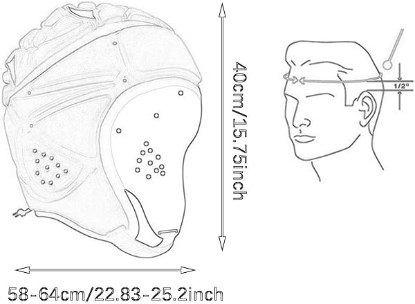 Generic ラグビー頭部プロテクター 通気性 ソフトヘルメット 衝撃緩和 調整式バンド EVAフォーム素材 快適装着感 多用途 大人 男女兼用 スポーツ活動に適用 - 3