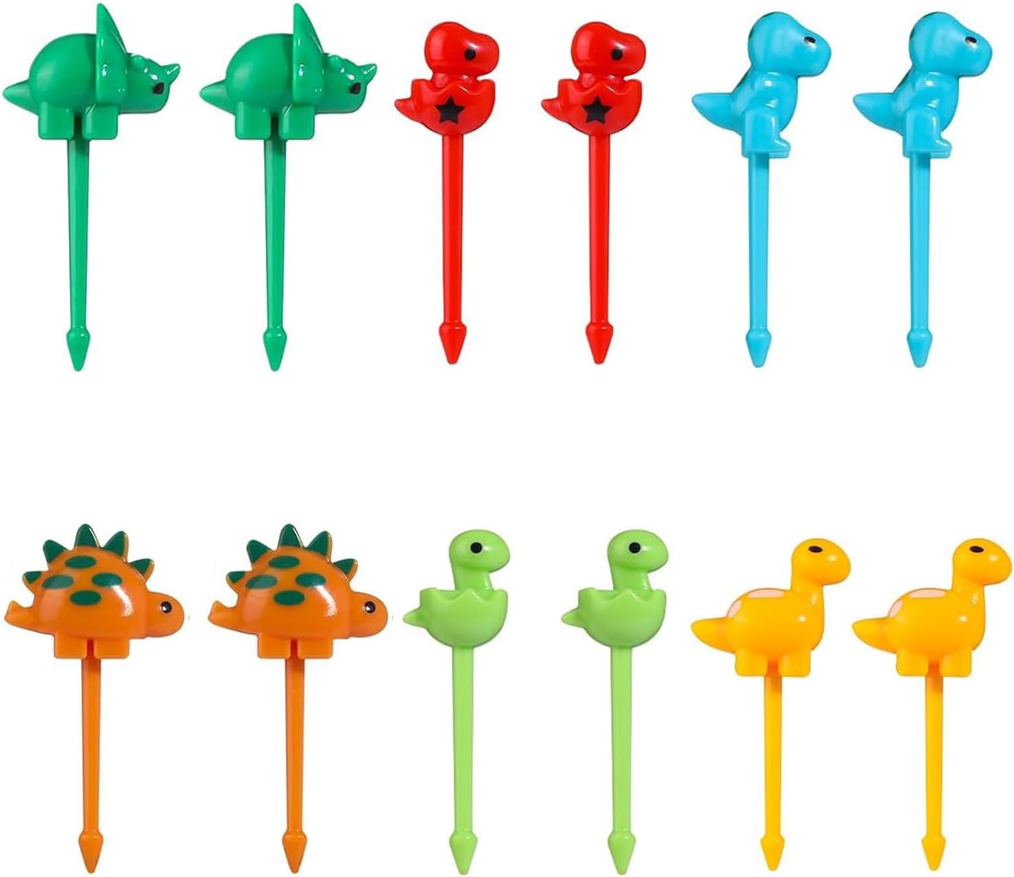 ICYANGDinosaur Fruit Picks for Kids Lunch, Food Picks Animal for Bento Appetizers Christmas Thanksgiving Party Lunchbox Boys Girls, Cocktail Lunch box Accessories 12 Pcs
