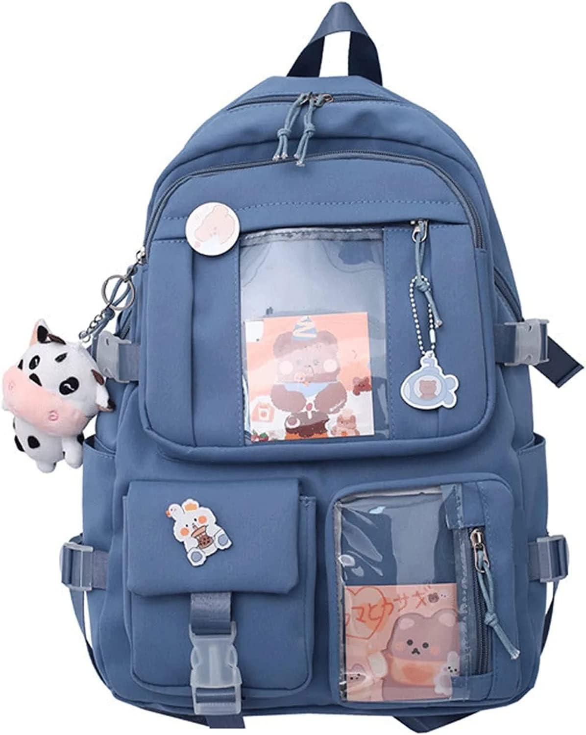JIELAFIC Kawaii Backpack with Cute Pin Accessories Plush