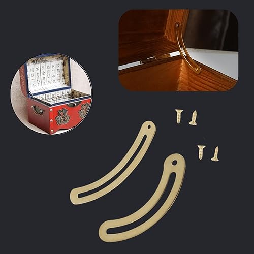 Miniatura 5 de dophee 10 bisagras de soporte de tapa, bisagras de hierro dorado para muebles del hogar, gabinete, cajas de madera, cajas de joyería, baúl, pantalla